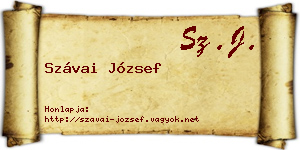Szávai József névjegykártya